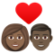 Couple with Heart- Woman- Man- Medium-Dark Skin Tone- Dark Skin Tone emoji on Emojione